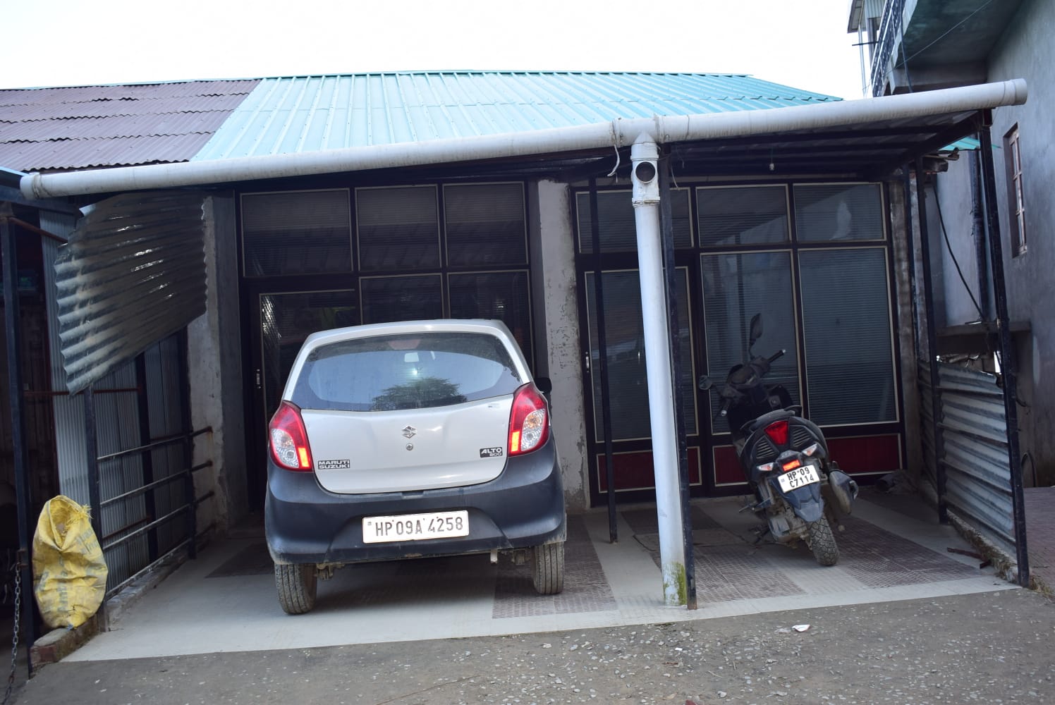 Covered parking area for guests